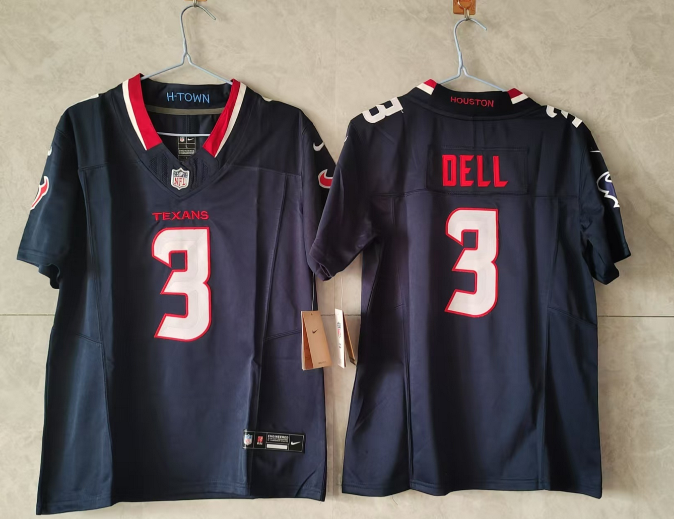 Youth Navy Houston Texans #3 Tank Dell F.U.S.E Vapor Stitched Football Jersey